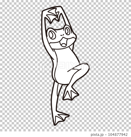 踊るカエル ぬりえ 104877942