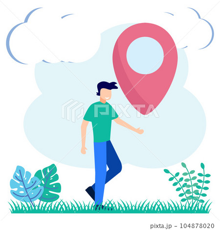 Illustration vector graphic cartoon character of digital map 104878020