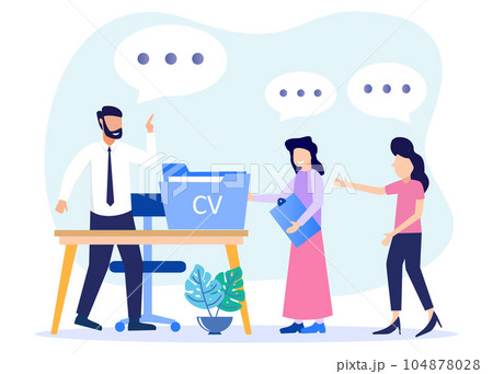 Illustration vector graphic cartoon character of new work process 104878028