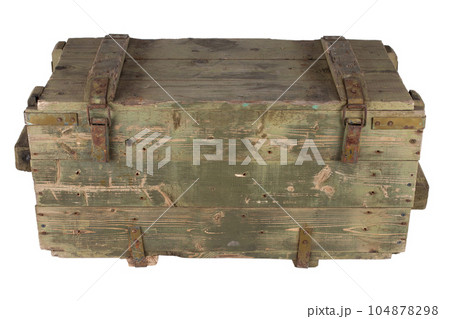Army ammunition wooden crate. Army ammunition wooden crate. 104878298