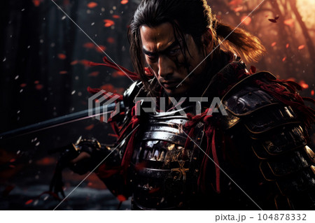 戦場で戦う日本の戦国時代の武将 104878332