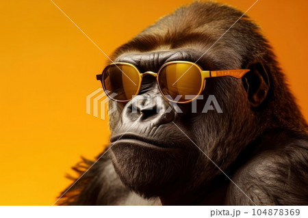A gorilla in sunglasses is a rare sight toのイラスト素材