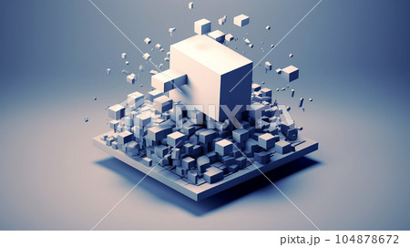Abstract cubes, geometric shapes, social media marketing concept, global network and communications Abstract cubes, geometric shapes, social media marketing concept, global network and communications 104878672