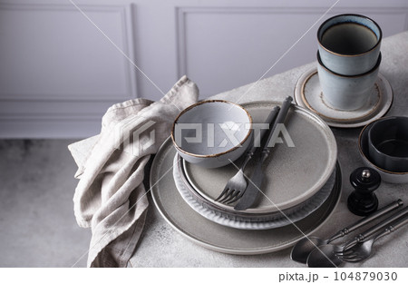Craft ceramic plates, bowls and cups Craft ceramic plates, bowls and cups 104879030