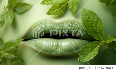 Trendy beautiful woman lips, close up, abstract view, art style, kiss, fashion makeup concept Trendy beautiful woman lips, close up, abstract view, art style, kiss, fashion makeup concept 104879084