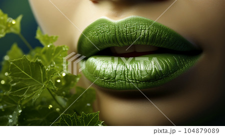 Trendy beautiful woman lips, close up, abstract view, art style, kiss, fashion makeup concept Trendy beautiful woman lips, close up, abstract view, art style, kiss, fashion makeup concept 104879089