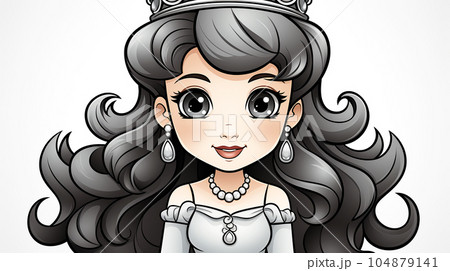 Painted fairy princess with long hair, cartoon character, children's stories Painted fairy princess with long hair, cartoon character, children's stories 104879141