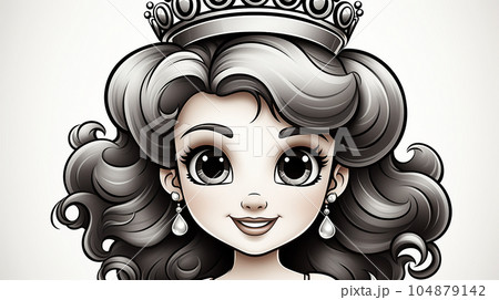 Painted fairy princess with long hair, cartoon character, children's stories Painted fairy princess with long hair, cartoon character, children's stories 104879142
