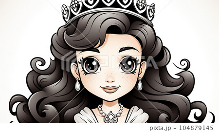 Painted fairy princess with long hair, cartoon character, children's stories Painted fairy princess with long hair, cartoon character, children's stories 104879145