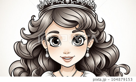 Painted fairy princess with long hair, cartoon character, children's stories Painted fairy princess with long hair, cartoon character, children's stories 104879153