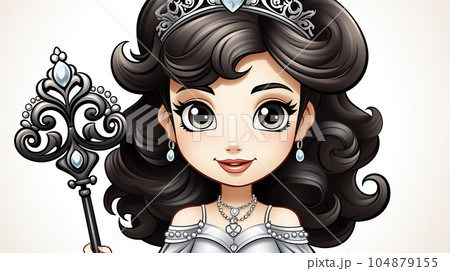 Painted fairy princess with long hair, cartoon character, children's stories Painted fairy princess with long hair, cartoon character, children's stories 104879155
