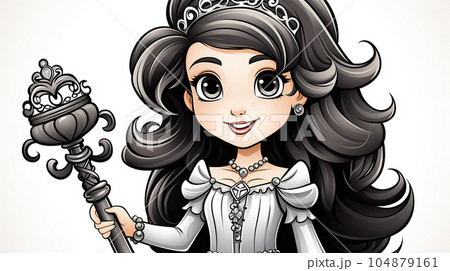 Painted fairy princess with long hair, cartoon character, children's stories Painted fairy princess with long hair, cartoon character, children's stories 104879161