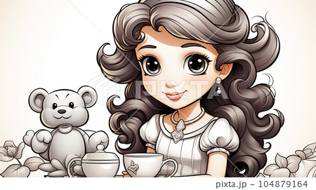Painted fairy princess with long hair, cartoon character, children's stories Painted fairy princess with long hair, cartoon character, children's stories 104879164
