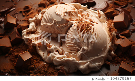 Delicious home made ice cream with coffee, desert menu, sweet concept Delicious home made ice cream with coffee, desert menu, sweet concept 104879167