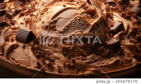 Delicious home made ice cream with coffee, desert menu, sweet concept Delicious home made ice cream with coffee, desert menu, sweet concept 104879170