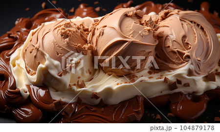Delicious home made ice cream with coffee, desert menu, sweet concept 104879178