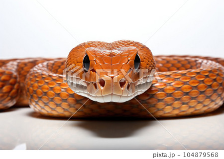 close up of a python Corn snake on isolated white background 104879568