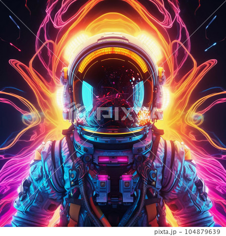Astronaut on Abstract Bright Background 104879639