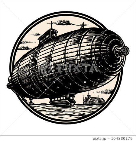 Fantastic air ship 104880179