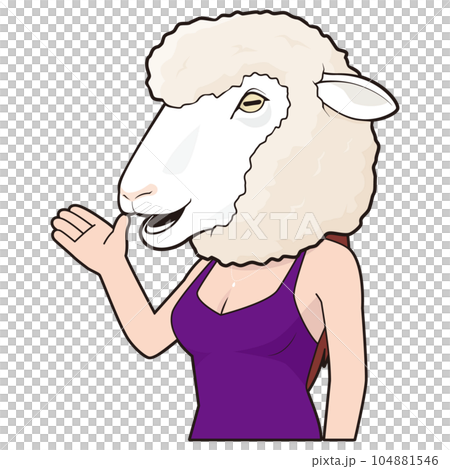 Woman wearing a sheep mask Woman wearing a sheep mask 104881546