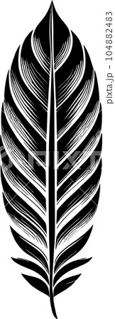 black graphic contour drawing bird feather, logo, design black graphic contour drawing bird feather, logo, design 104882483