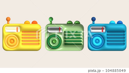 3D illustration vintage radio receiver. 3D illustration vintage radio receiver. 104885049