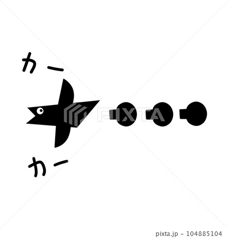 マンガのカラスで空気感を表す漫符のイラスト マンガのカラスで空気感を表す漫符のイラスト 104885104