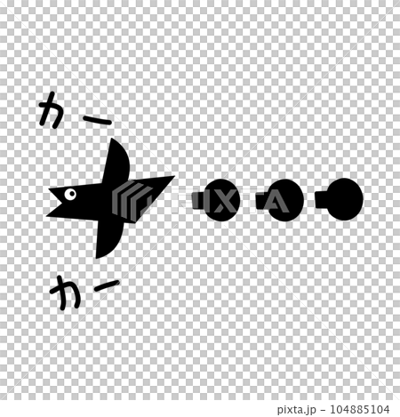 マンガのカラスで空気感を表す漫符のイラスト マンガのカラスで空気感を表す漫符のイラスト 104885104