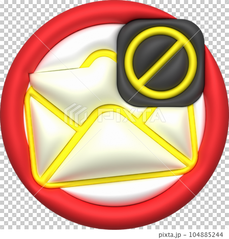 3d illustration, button, alert email and virus, spam email popup warning. 3d illustration, button, alert email and virus, spam email popup warning. 104885244