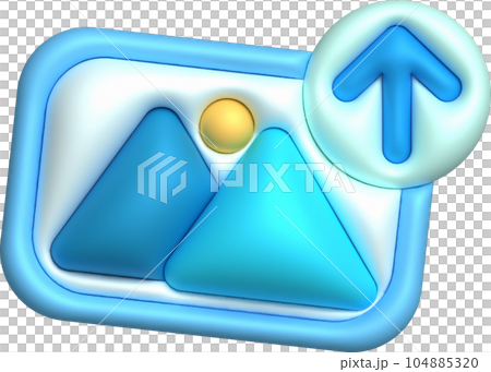 3d illustration icon upload image data data loading symbol. 3d illustration icon upload image data data loading symbol. 104885320