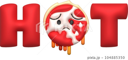 3D illustration. Text HOT. Global warming causes global warming 3D illustration. Text HOT. Global warming causes global warming 104885350