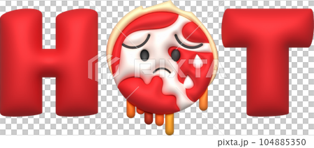 3D illustration. Text HOT. Global warming causes global warming 3D illustration. Text HOT. Global warming causes global warming 104885350