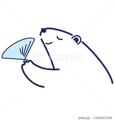 扇子をあおぐシロクマのイラスト 扇子をあおぐシロクマのイラスト 104885366