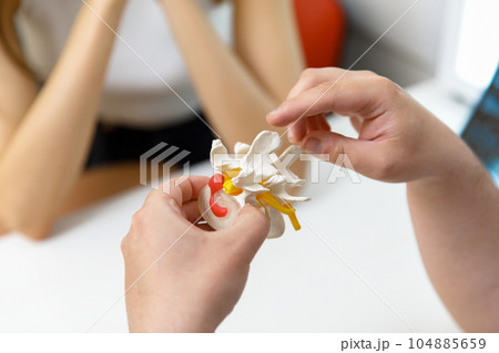 Medical consultation, spinal X-ray, Medical examination, Doctor's visit, Healthcare consultation, Consultation for spinal radiography,examining patients xray result Medical consultation, spinal X-ray, Medical examination, Doctor's visit, Healthcare consultation, Consultation for spinal radiography,examining patients xray result 104885659