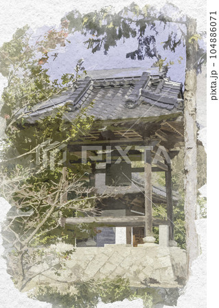 水彩画風 安芸国分寺歴史公園 安芸国分寺 鐘楼 広島県東広島市 水彩画風 安芸国分寺歴史公園 安芸国分寺 鐘楼 広島県東広島市 104886071