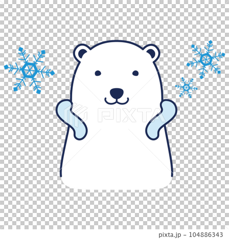 クールネックリングを付けるシロクマのイラスト クールネックリングを付けるシロクマのイラスト 104886343