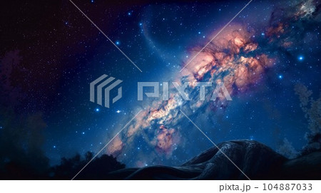 天の川・銀河の星空 104887033