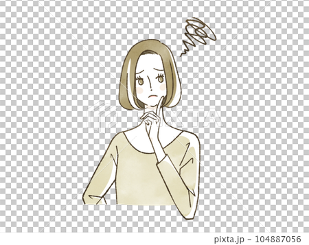 困っている女性 104887056