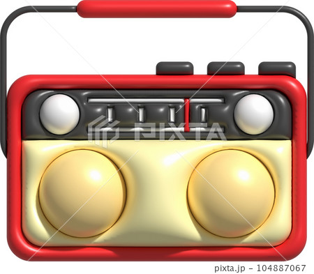 3D illustration vintage radio receiver. 3D illustration vintage radio receiver. 104887067