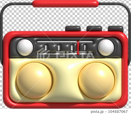 3D illustration vintage radio receiver. 3D illustration vintage radio receiver. 104887067