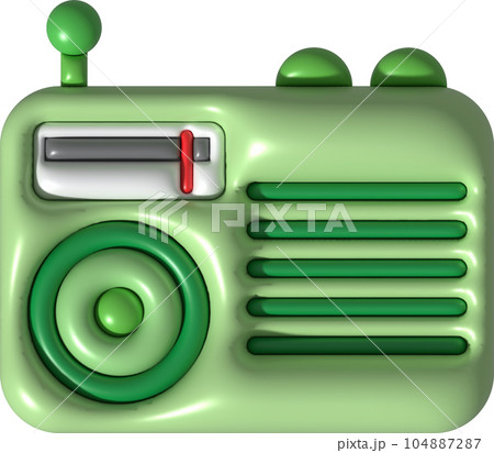 3D illustration vintage radio receiver. 104887287