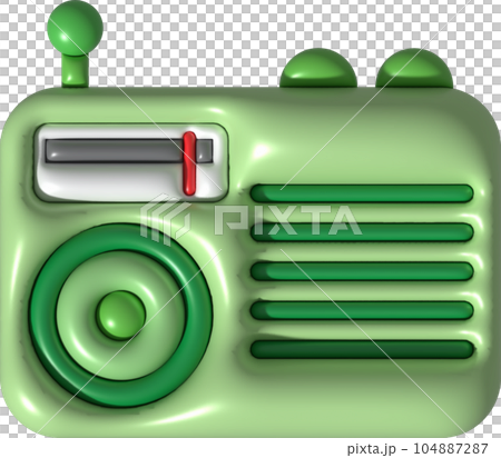 3D illustration vintage radio receiver. 104887287