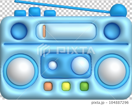 3D illustration vintage radio receiver. 3D illustration vintage radio receiver. 104887296