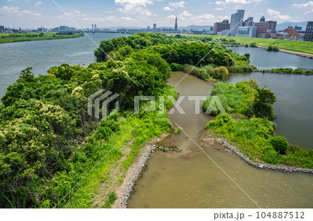菅原城北大橋から望む城北ワンド群風景 104887512