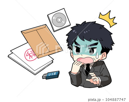 不安になるサラリーマン 104887747