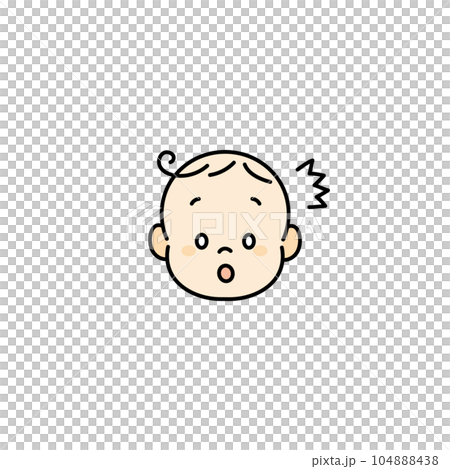 嬰兒嬰兒臉圖圖標很驚訝 104888438