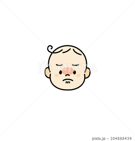 赤ちゃん　ベビー　顔　イラスト　アイコン　きばる 104888439