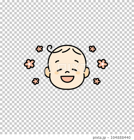 插畫泰國嬰兒嬰兒臉插畫圖標清爽 104888440