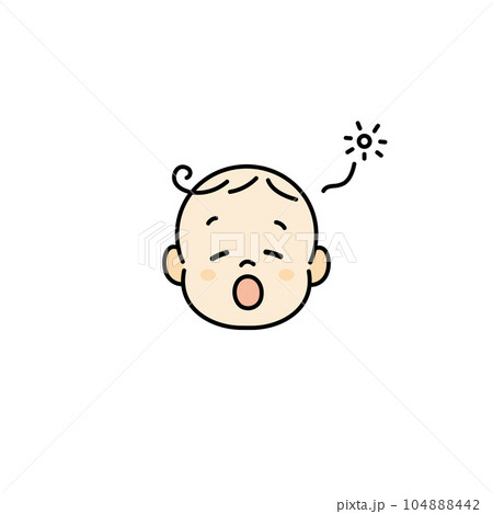 赤ちゃん ベビー 顔 イラスト アイコン あくび 赤ちゃん ベビー 顔 イラスト アイコン あくび 104888442