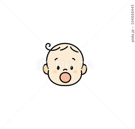 赤ちゃん ベビー 顔 イラスト アイコン 口を開ける 赤ちゃん ベビー 顔 イラスト アイコン 口を開ける 104888445